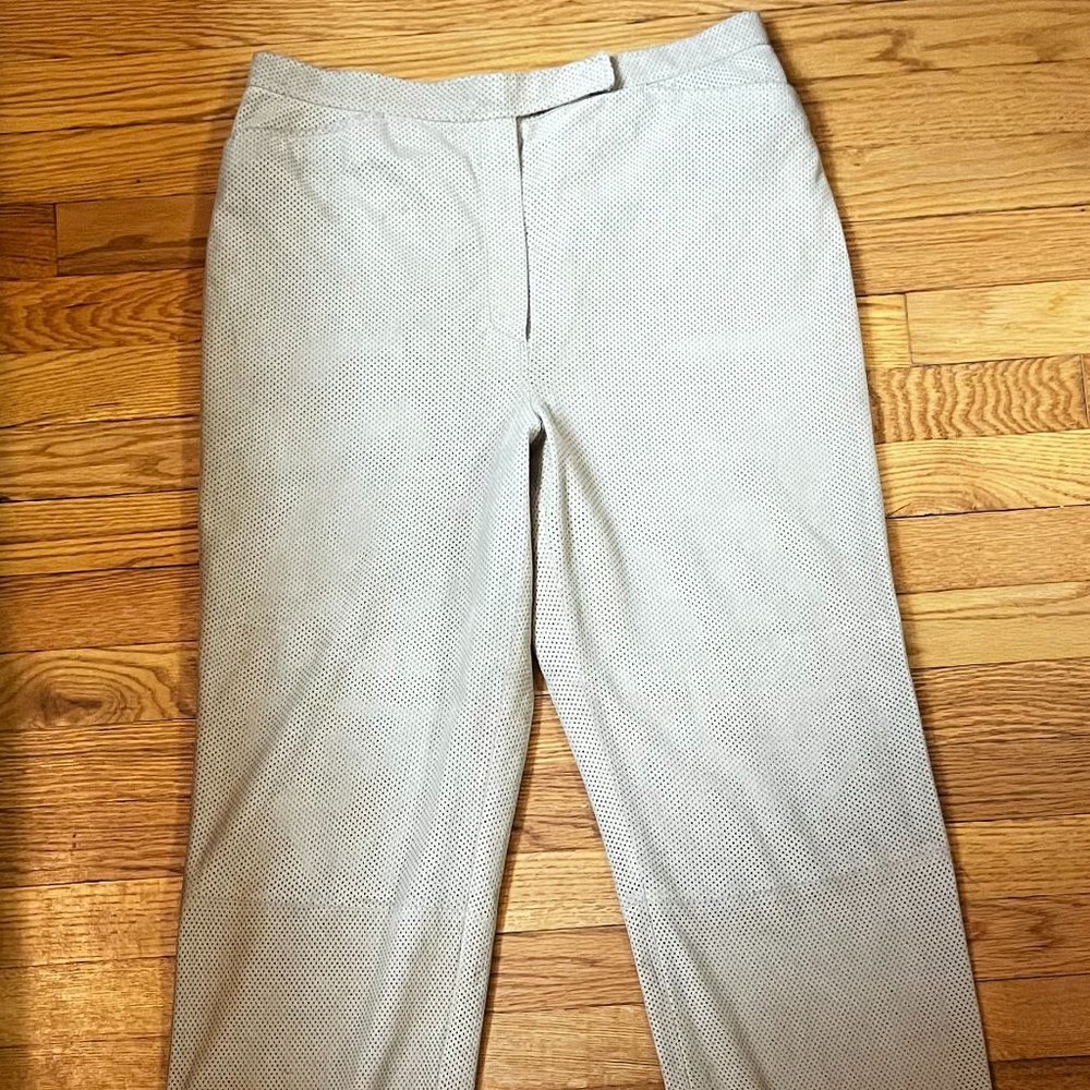 Emanuel Ungaro Paris Beige Pinhole Designer Pants